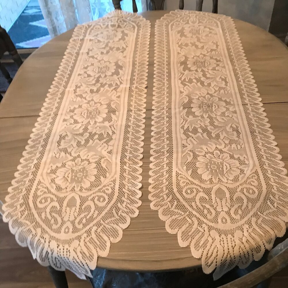 Set Of Two Lace Look Runners